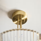Visconti 3 Light Semi Flush Ceiling Light In Antique Brass Finish With Clear Glass 119609