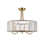 Visconti 3 Light Semi Flush Ceiling Light In Antique Brass Finish With Clear Glass 119609