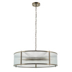 Ridgeton 8 Light Ceiling Pendant Light In Antique Brass With Clear Ribbed Glass 119455