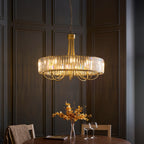 Visconti 8 Light Ceiling Pendant Light In Antique Brass Finish With Clear Glass 119611