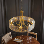 Visconti 8 Light Ceiling Pendant Light In Antique Brass Finish With Clear Glass 119611