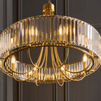 Visconti 8 Light Ceiling Pendant Light In Antique Brass Finish With Clear Glass 119611