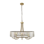 Visconti 8 Light Ceiling Pendant Light In Antique Brass Finish With Clear Glass 119611