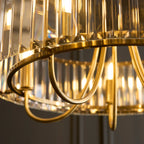 Visconti 5 Light Ceiling Pendant Light In Antique Brass Finish With Clear Glass 119610