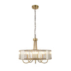 Visconti 5 Light Ceiling Pendant Light In Antique Brass Finish With Clear Glass 119610