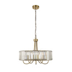 Visconti 5 Light Ceiling Pendant Light In Antique Brass Finish With Clear Glass 119610