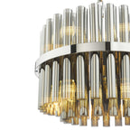 Imani 12 Light Pendant Polished Chrome and Smoked Ribbed Glass IMA1250