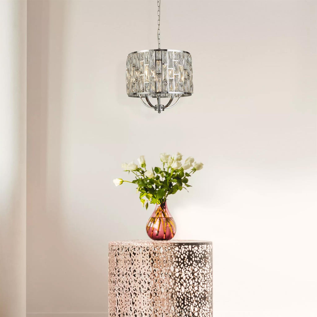 Bijou 5 Light  Ceiling Pendant Light In Chrome Finish With Crystal Glass 6585-5CC