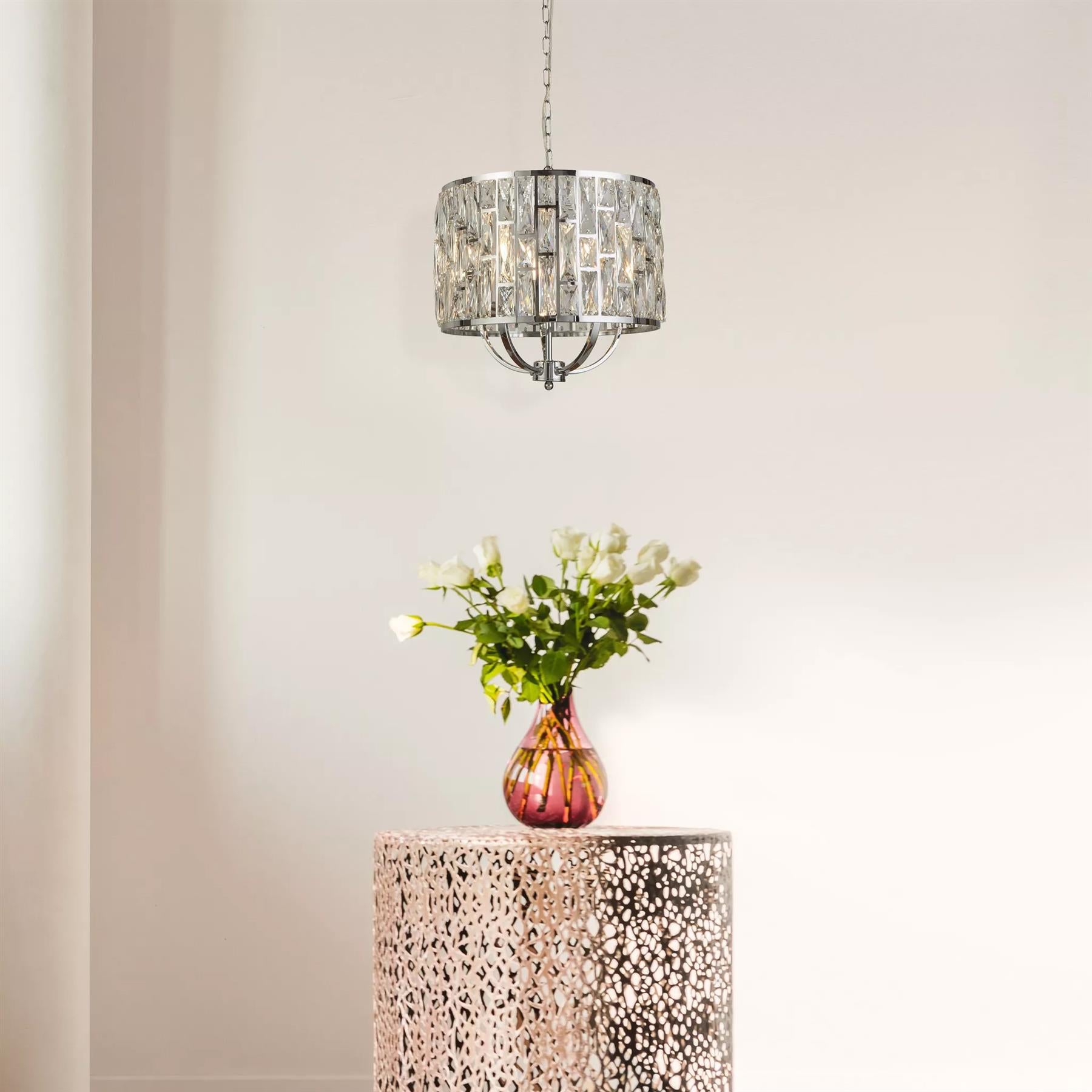 Bijou 5 Light  Ceiling Pendant Light In Chrome Finish With Crystal Glass 6585-5CC