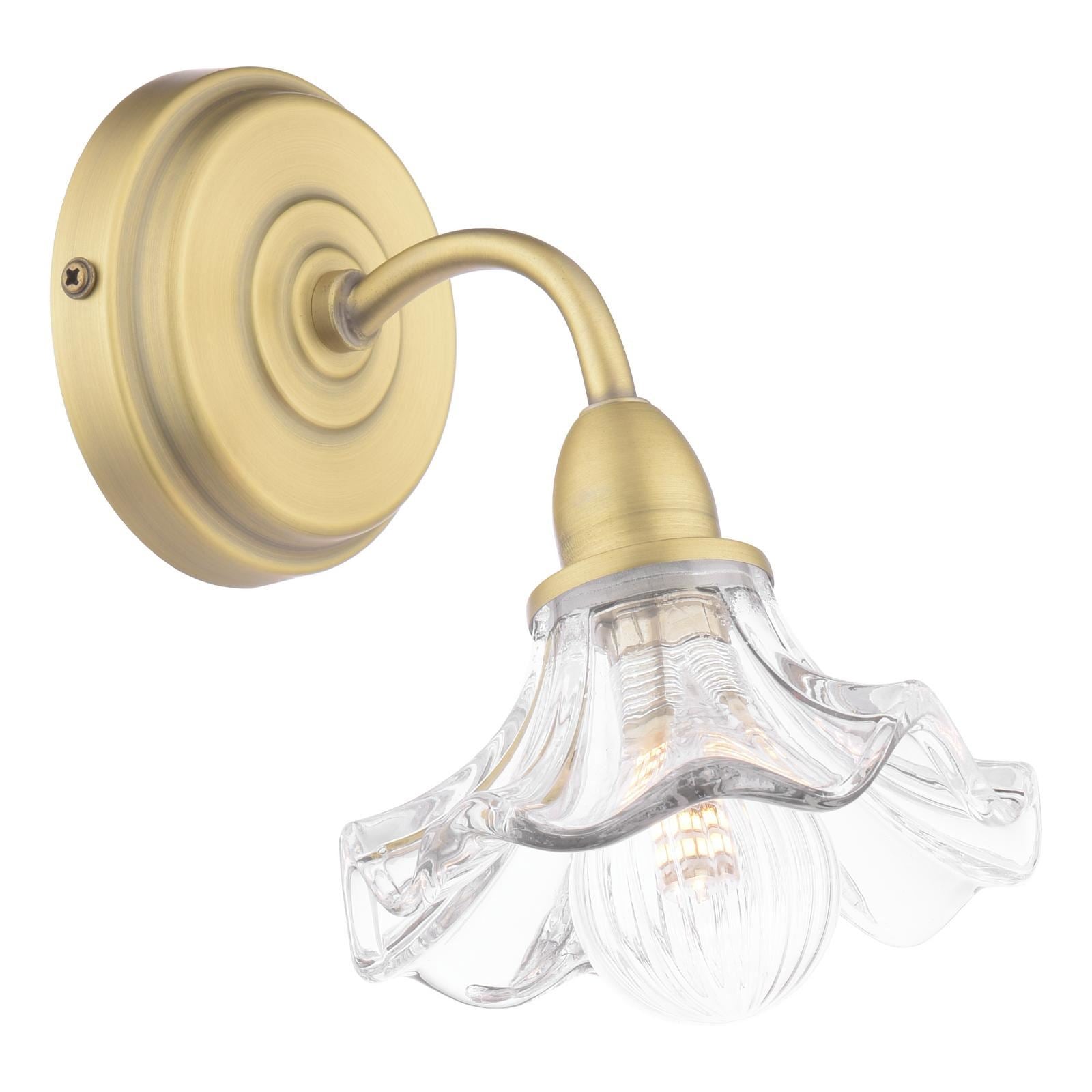 Laura Ashley Kerswell Wall Light Matt Antique Brass and Glass LA3756659-Q