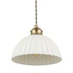 Laura Ashley Durford 3 Light Bar Pendant Matt Antique Brass and White Ceramic LA3756727-Q
