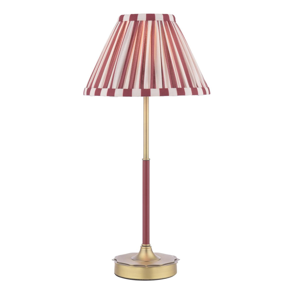 Laura Ashley Denwick Table Lamp Matt Antique Brass and Satin Red With Shade LA3756675-Q