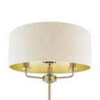 Laura Ashley Sorrento 3 Light Floor Lamp Matt Antique Brass With Natural Shade LA3756755-Q