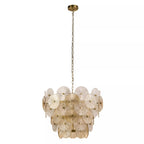 Wagon Wheel 9 Light Ceiling Pendant Light In Bronze Finish With Amber Glass 88210-9BZ