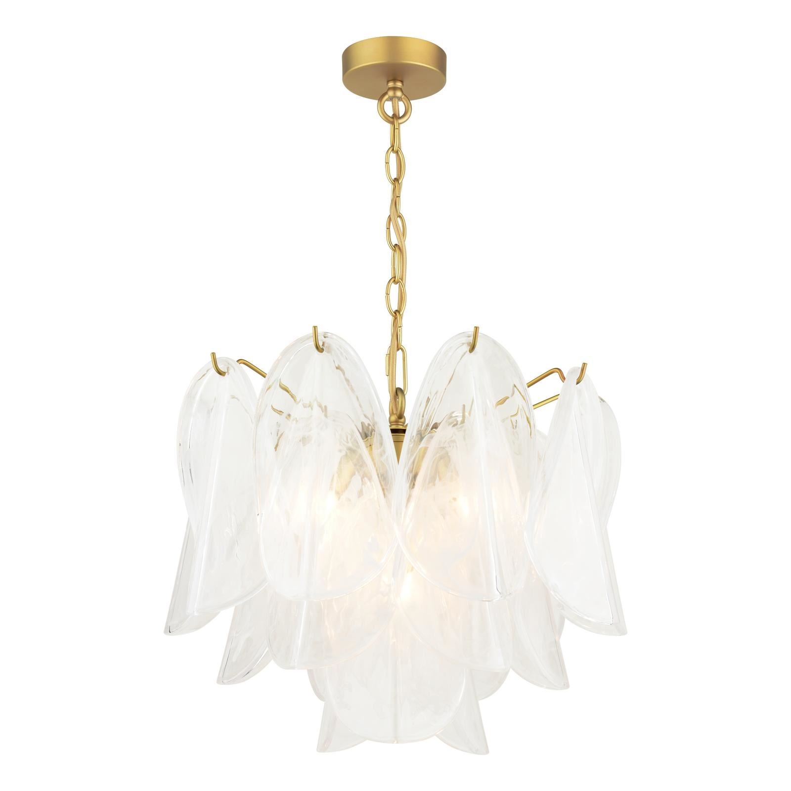 Laura Ashley Stannington 4 Light Pendant Matt Antique Brass and White Glass LA3756708-Q