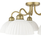 Laura Ashley Durford 5 Light Semi-Flush Matt Antique Brass and White Ceramic LA3756725-Q