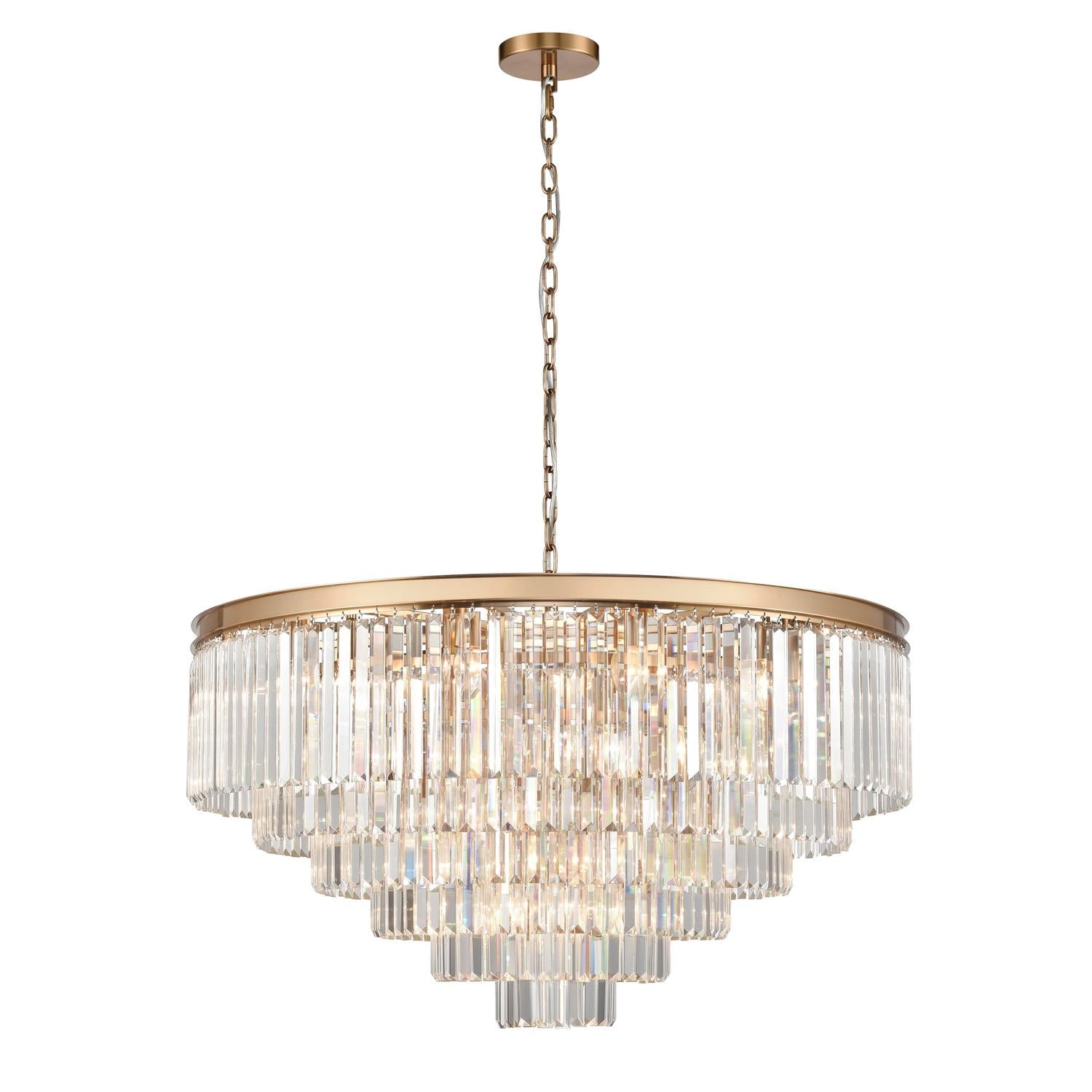 Franklite Perdita 30 Light Ceiling Pendant Light In Aged Brass Finish FL2465-30