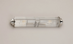 Pillar 2 Light Bathroom Wall Light In Polished Nickel And Clear Glass Rods IP44 E14