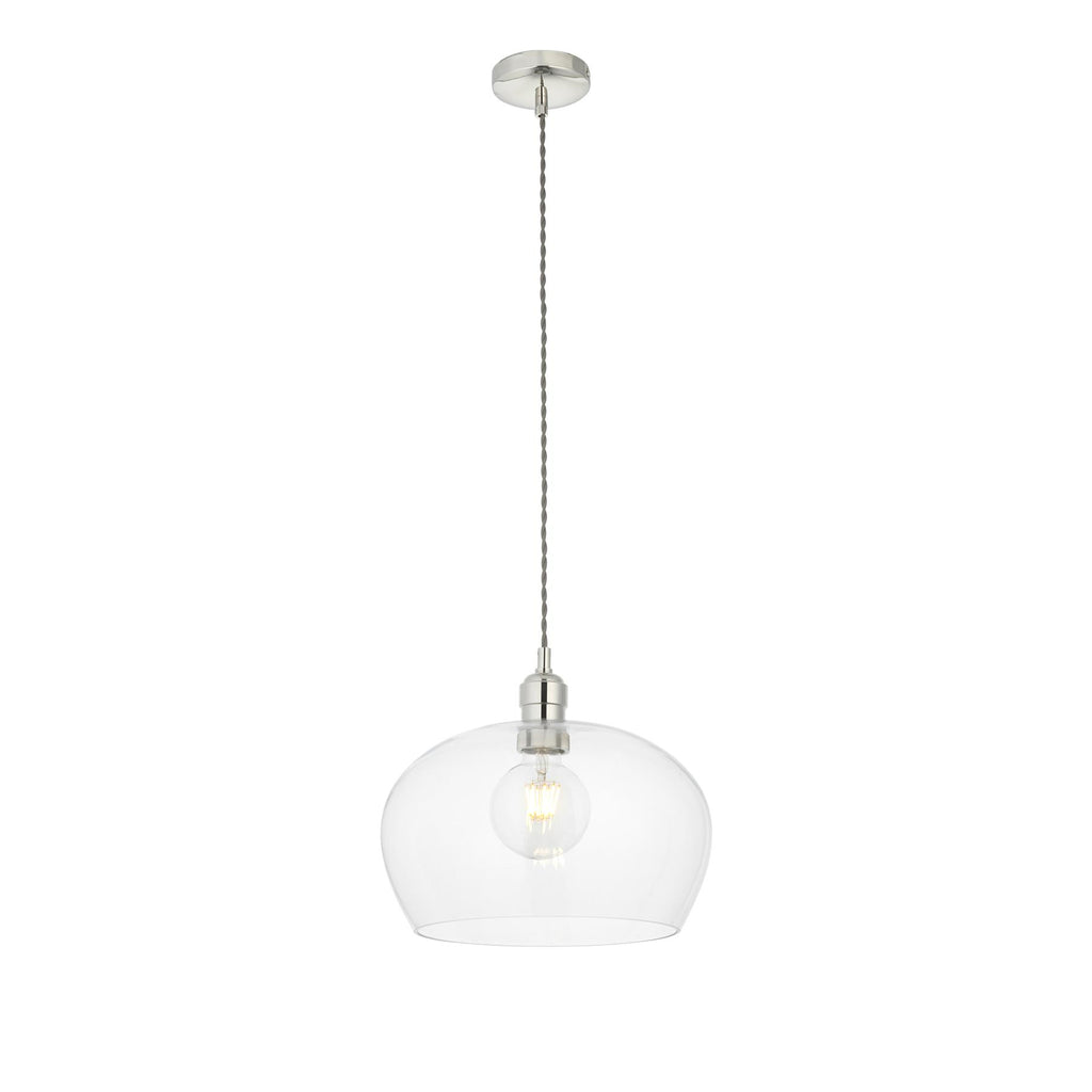 Camden Medium Shallow Ceiling Pendnat Light In Bright Nickel Finish 102677