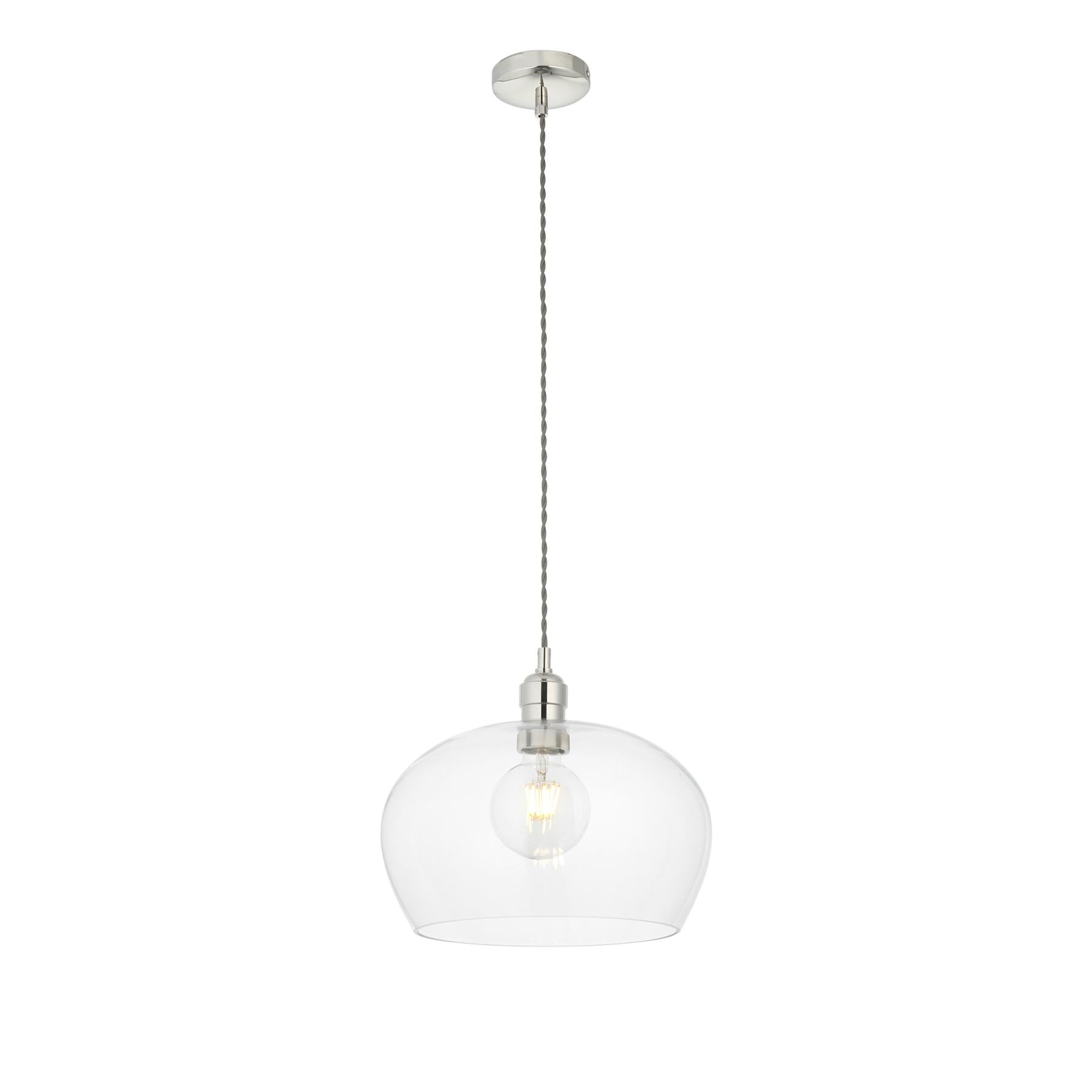 Camden Medium Shallow Ceiling Pendnat Light In Bright Nickel Finish 102677