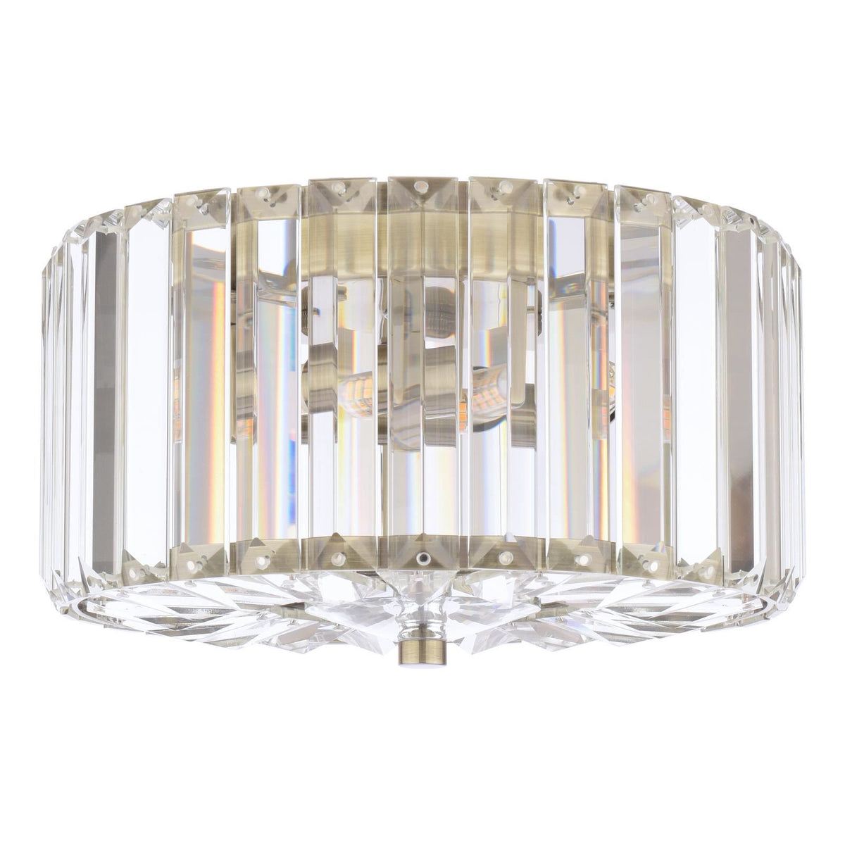 Laura Ashley Fernhurst Small 3 Light Flush Crystal and Antique Brass LA3756657-Q