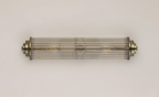 Pillar 2 Light Bathroom Wall Light In Antique Brass And Clear Glass Rods IP44 E14