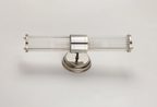 Pillar Up And Down 2 Light Bathroom Wall Light In Polished Nickel And Clear Glass Rods IP44 E14