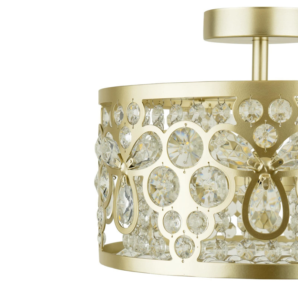 Laura Ashley Tilbrook 3 Light Flush Matt Champagne and Crystal LA3756710-Q