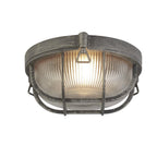 Bulkhead Round Outdoor Light Black Silver Metal & Clear Glass 61401BS