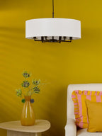 Tyler 6 Light Ceiling Pendant Matt Black and White With Shade TYL6422