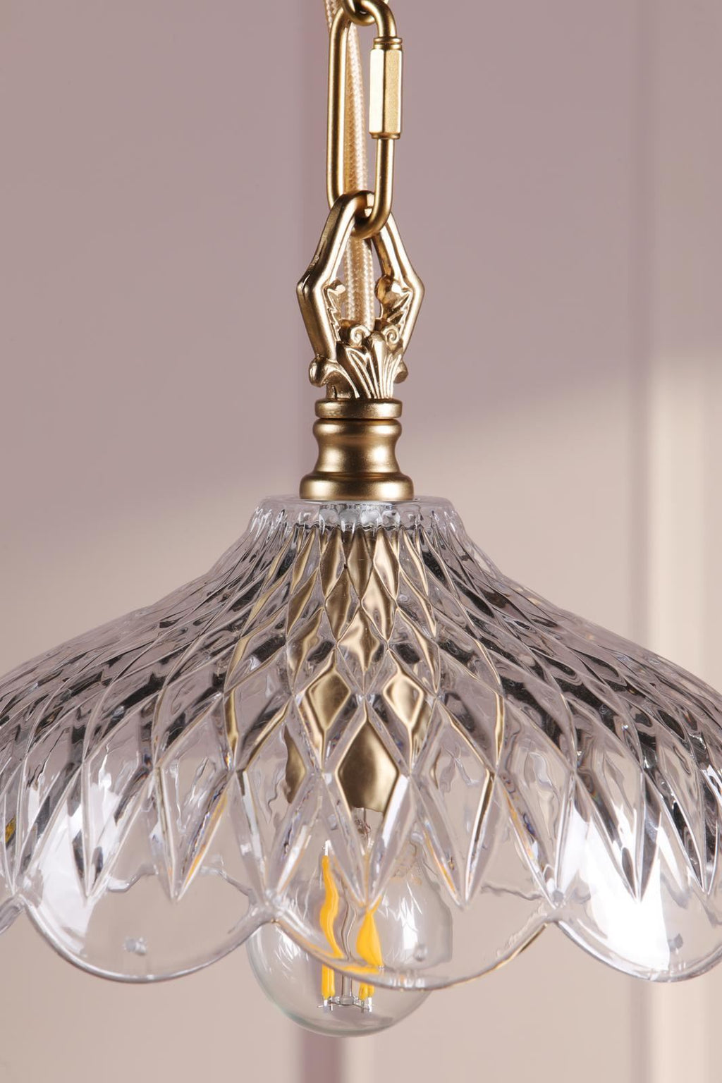 Laura Ashley Eversden Pendant Antique Brass and Crystal LA3756652-Q