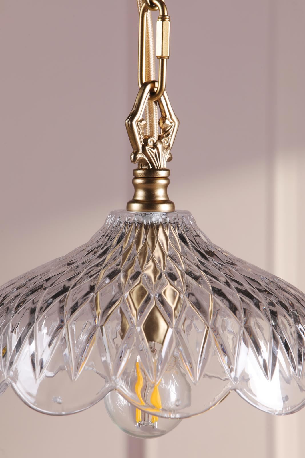 Laura Ashley Eversden Pendant Antique Brass and Crystal LA3756652-Q