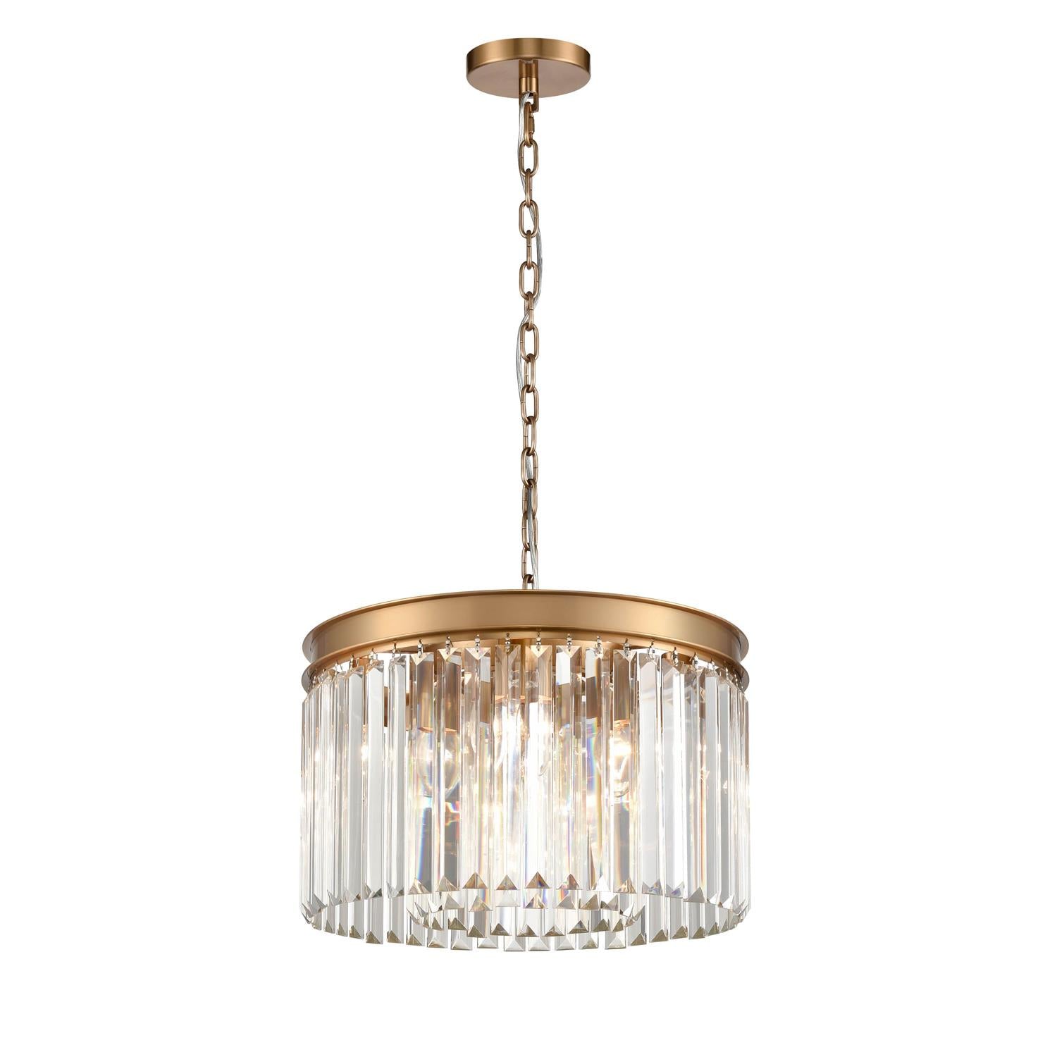 Franklite Perdita 5 Light Ceiling Pendant Light In Aged Brass Finish FL2465-5