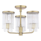 Laura Ashley Hilcote 3 Light Semi-Flush Matt Antique Brass and Glass LA3756649-Q