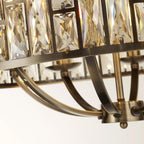 Bijou 8 Light Ceiling Pendant Light In Antique Brass Finish With Crystal Glass 6588-8AB