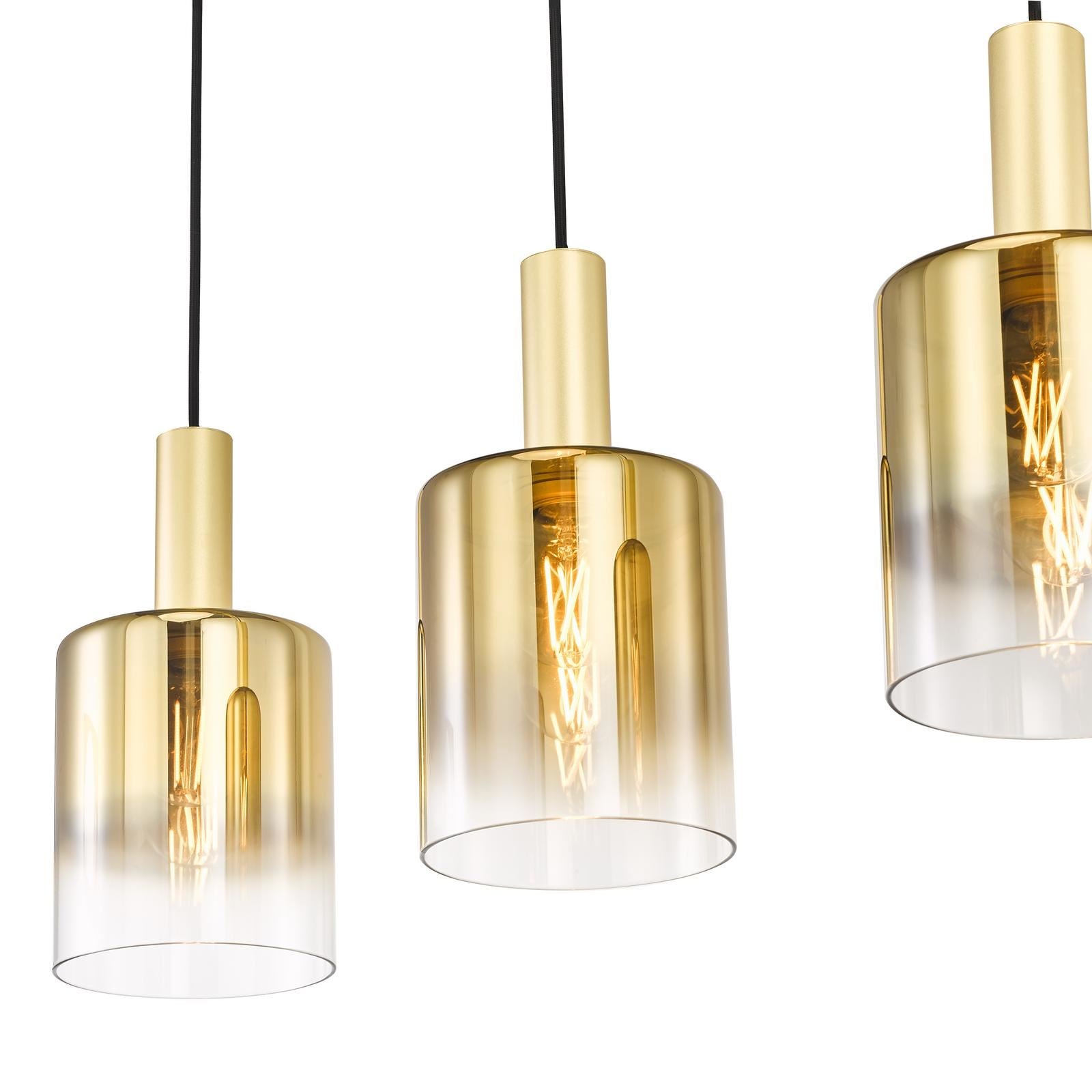 Savannah 4 Light Bar Pendant Satin Gold and Gold Ombre Glass SAV0435