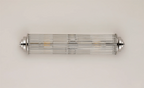 Pillar 2 Light Bathroom Wall Light In Polished Nickel And Clear Glass Rods IP44 E14