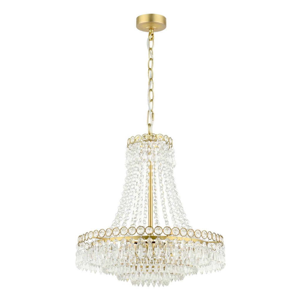 Enid 5 Light Chandelier Faceted Glass and Matt Antique Brass LA3756713-Q