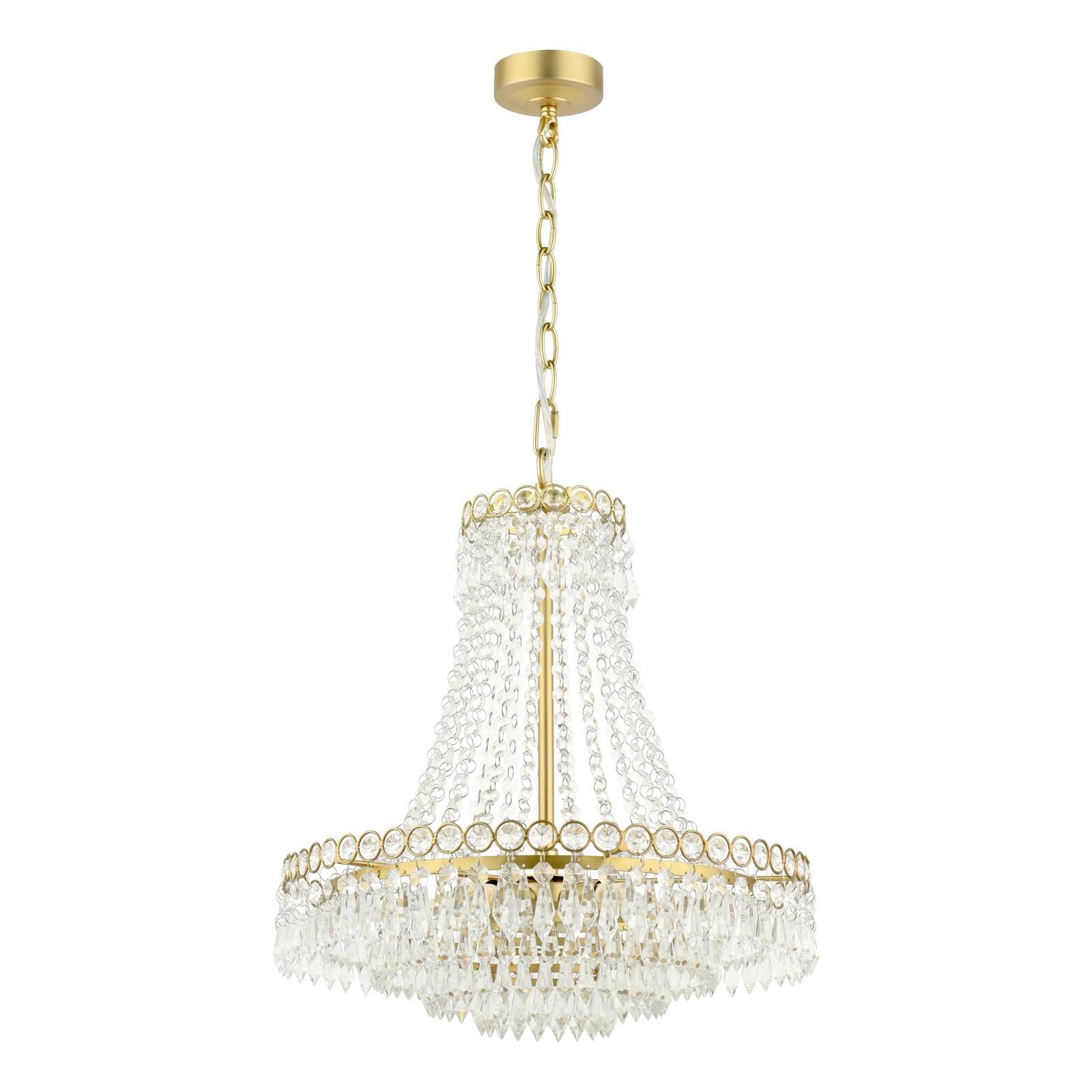 Enid 5 Light Chandelier Faceted Glass and Matt Antique Brass LA3756713-Q