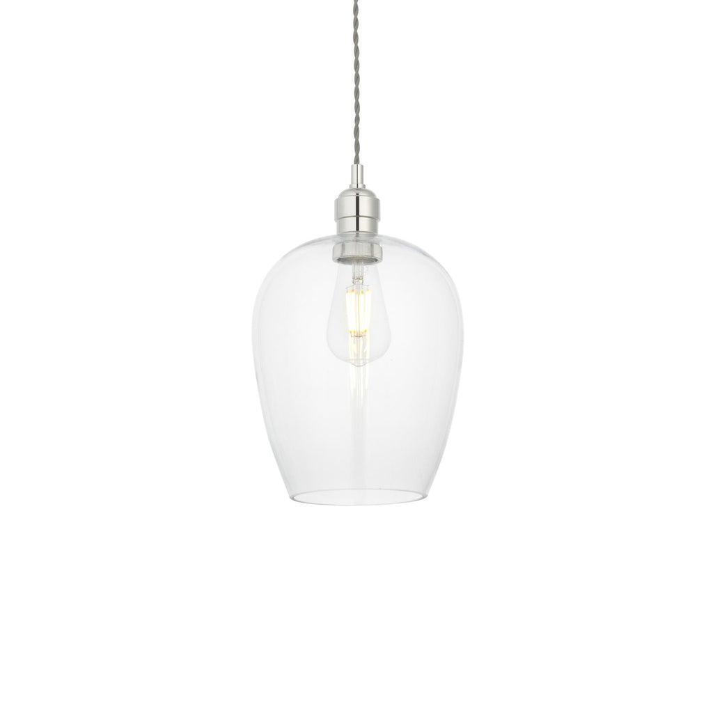Camden Small Ceiling pendnat Light In Bright Nickel Finish 100657