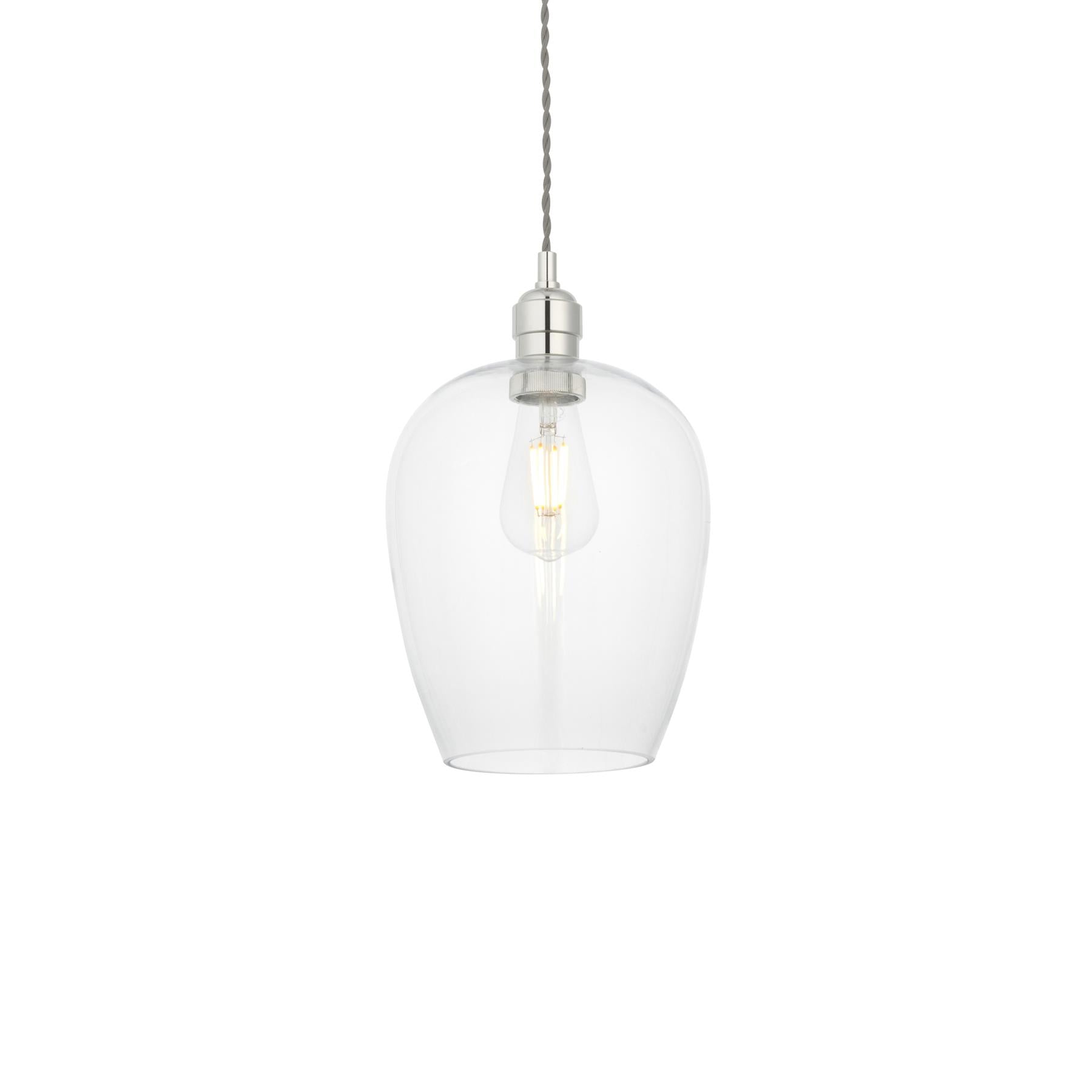 Camden Small Ceiling pendnat Light In Bright Nickel Finish 100657