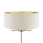 Laura Ashley Sorrento 3 Light Floor Lamp Matt Antique Brass With Natural Shade LA3756755-Q