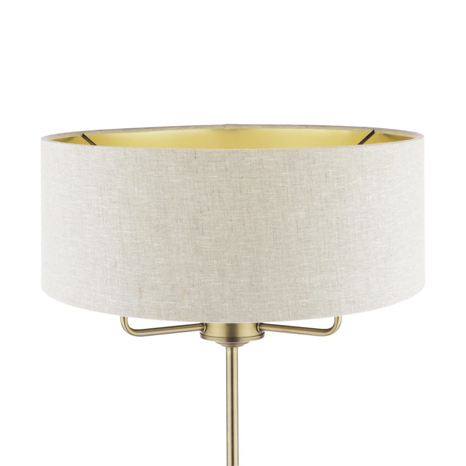 Laura Ashley Sorrento 3 Light Floor Lamp Matt Antique Brass With Natural Shade LA3756755-Q