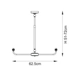 Lille 2 Light Linear Ceiling Pendant Light In Antique Brass With Coral Pink Shades 118077