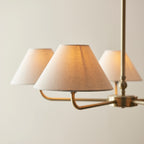 Lille 5 Light Ceiling Pendant Light In Antique Brass With Natural Linen Shades 117833
