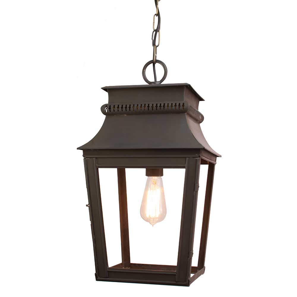 512ANT Parisienne Small Hanging Lantern In Old Antique - H: 530mm