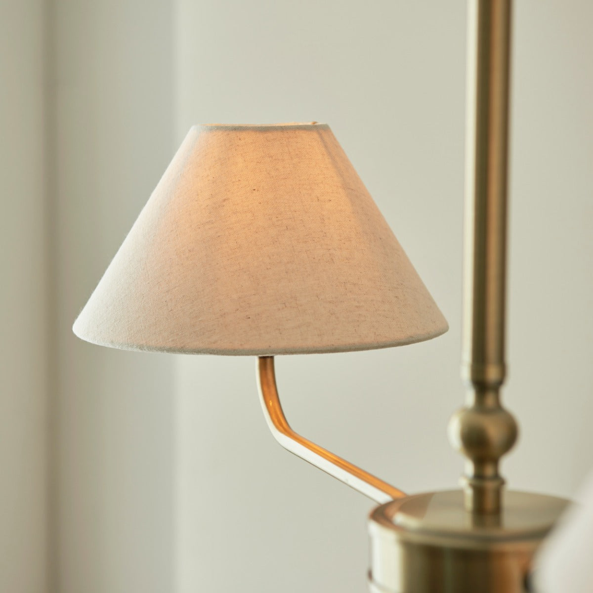 Lille 2 Light Linear Ceiling Pendant Light In Antique Brass With Natural Linen Shades 117835