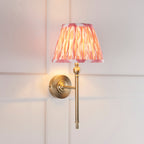 Lille Wall Light In Antique Brass With Coral Pink Shade 118109