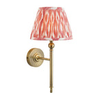 Lille Wall Light In Antique Brass With Coral Pink Shade 118109