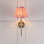 Lille Wall Light In Antique Brass With Coral Pink Shade 118109